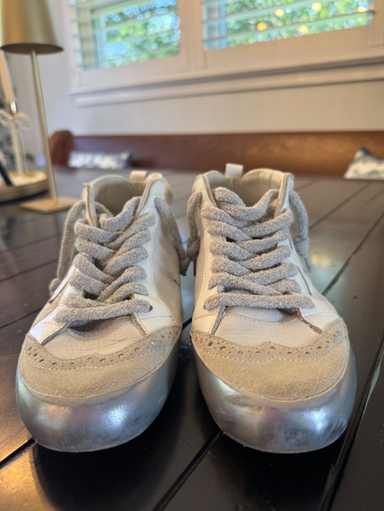 Golden Goose Mid Star Sneakers Men Black, White Black Gray   Mid Star White Leather Suede Sneakers Made in Italy Size 37